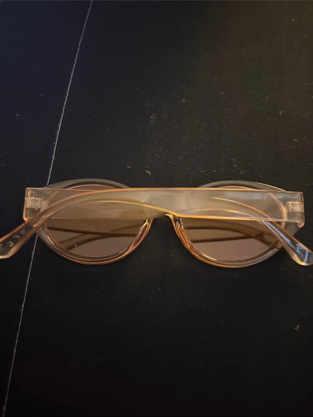 Transparent Amber Oval Sunglasses